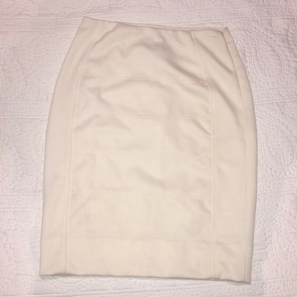 Cream pencil skirt